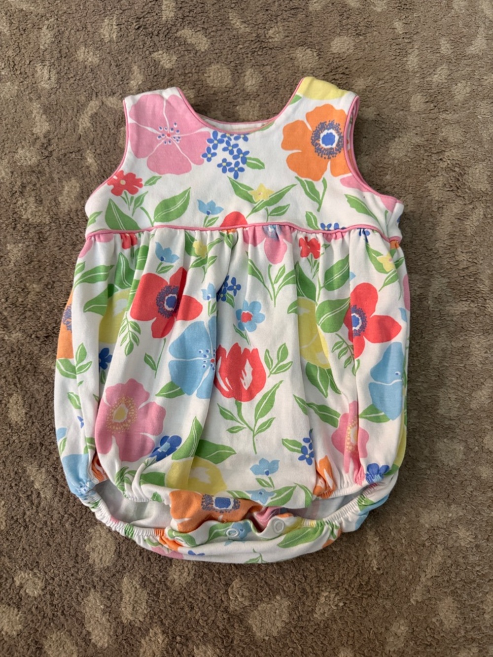 Bright Floral Baby Bubble Romper